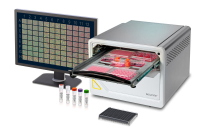 Incucyte live-cell analysis system, open door with monitor displ